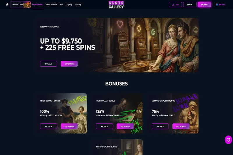 Slotsgallery Casino bonuses overview
